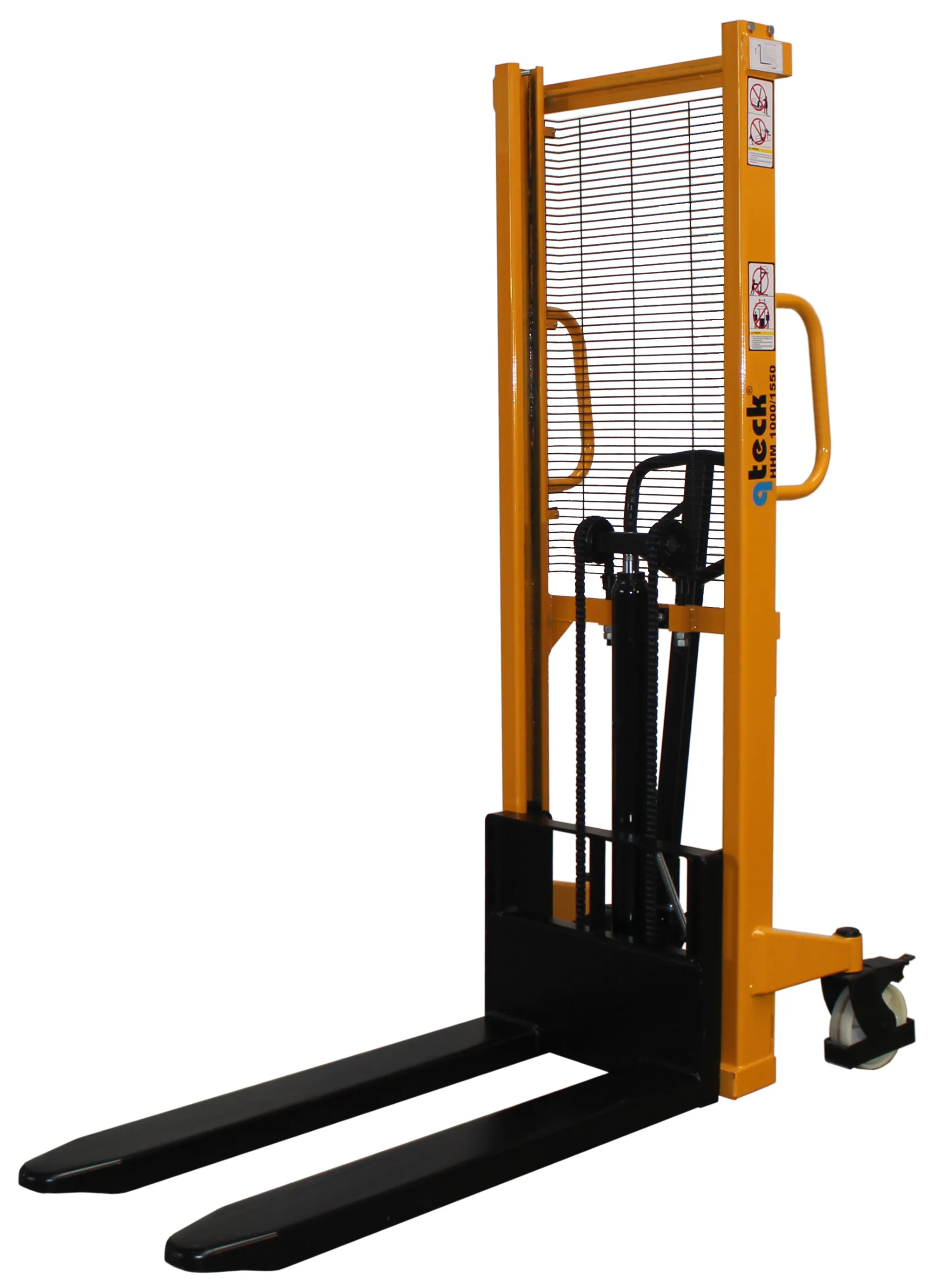 Der manuelle Hochhubwagen HHM 1000/1550 von qteck GmbH hebt bis zu 1000Kg auf 1550mm, ideal f?r effizientes Arbeiten in Lager und Produktion.