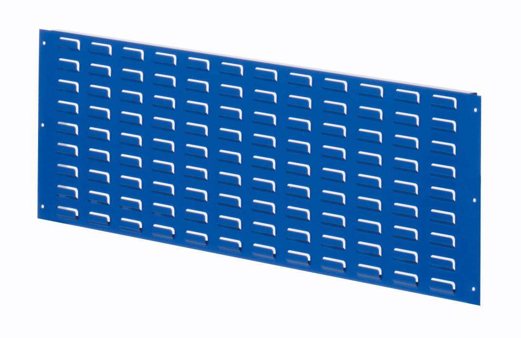 Die ®RasterPlan Modulschlitzplatte RAL 5010 von Kappes Systeme GmbH ist eine robuste, modulare Stellwand für effiziente Werkzeugorganisation am Arbeitsplatz.