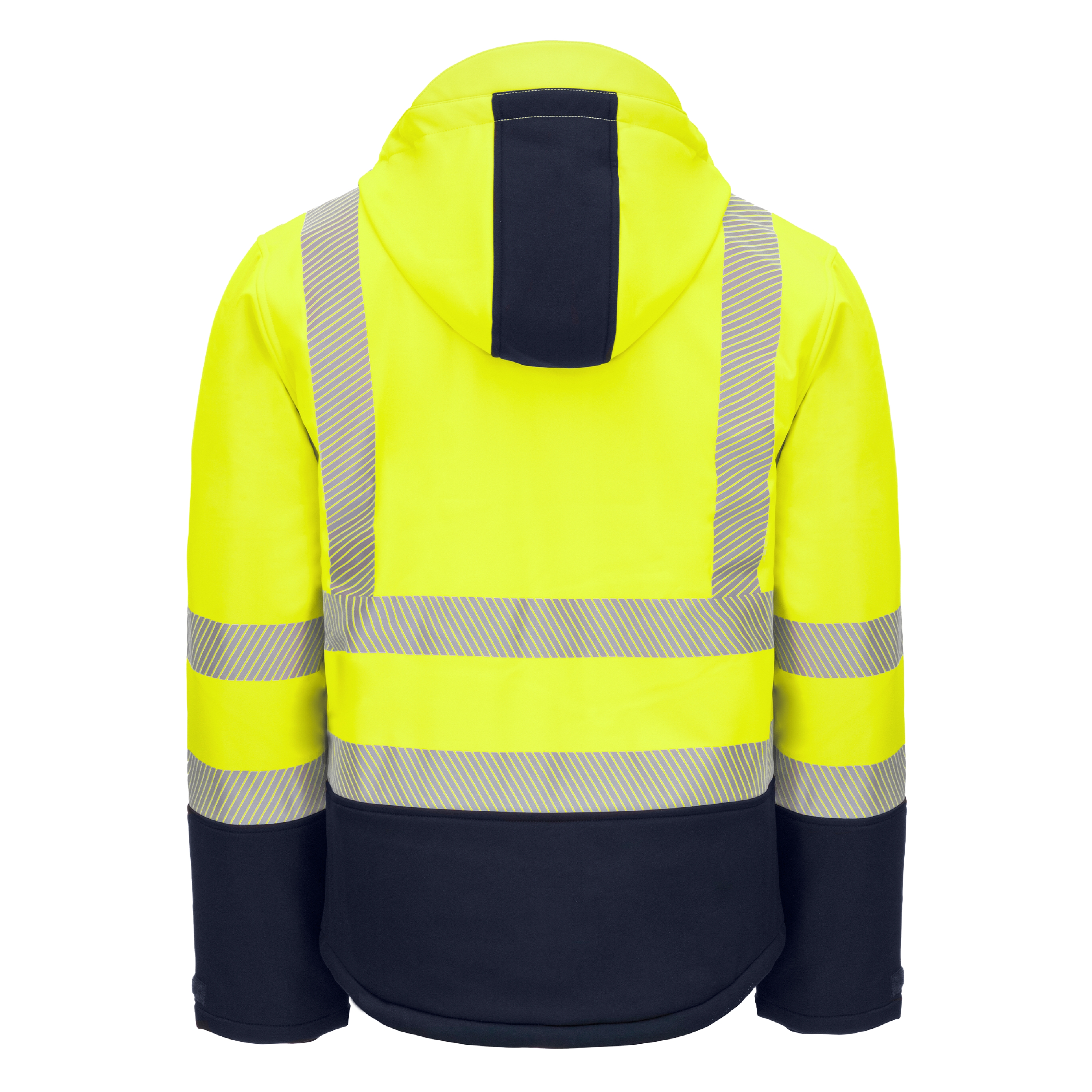 NITRAS MOTION TEX VIZ PLUS, Winter-Warnschutz-Softshelljacke, neongelb / marine, EN ISO 20471