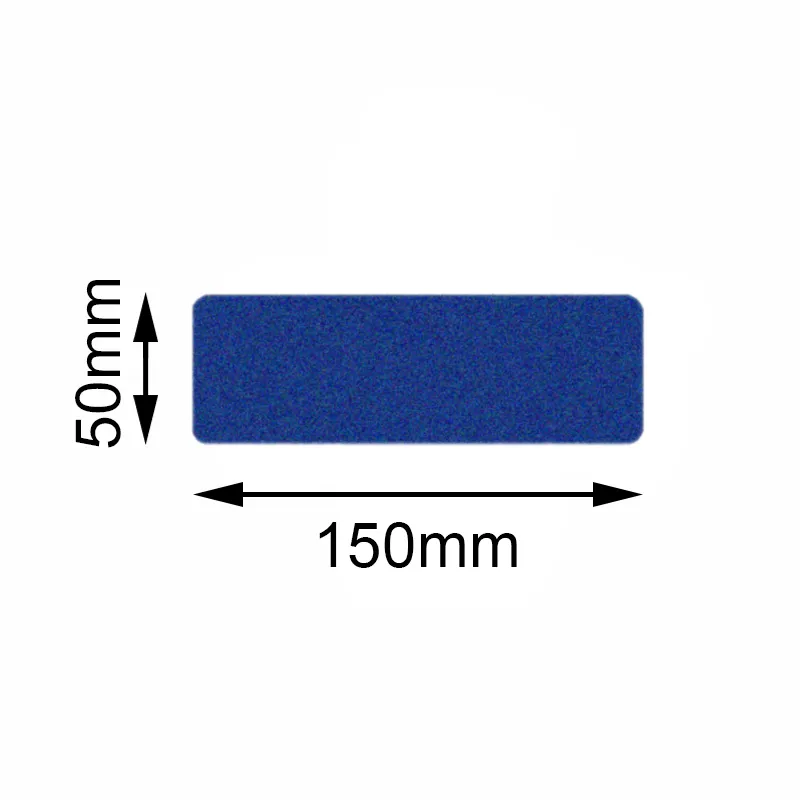 Bodenmarkierer Safety Blau von Mehlhose: Rechteckige, selbstklebende Markierungen mit Antirutschoberfl?che, ideal f?r sichere Betriebsfl?chen. 50x150mm, 10 St?ck.