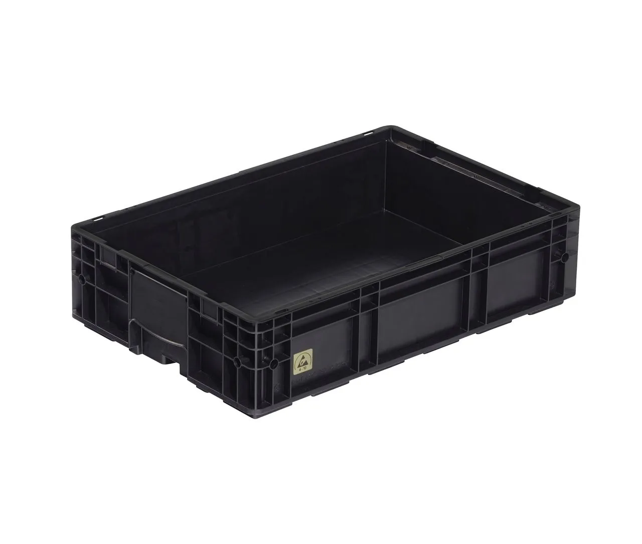 Der ESD-Behälter VDA-R-KLT 6115 von Bekuplast schützt empfindliche Elektronik mit robustem Design und ESD-Schutz, ideal für sicheren Transport und Lagerung.