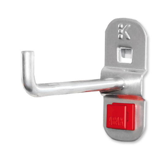 ABAX® Werkzeughalter, 75 mm, Alufarben: Innovativer, werkzeugloser Halter für das ®RasterPlan System, bietet schnelle, sichere Befestigung und flexible Positionierung.