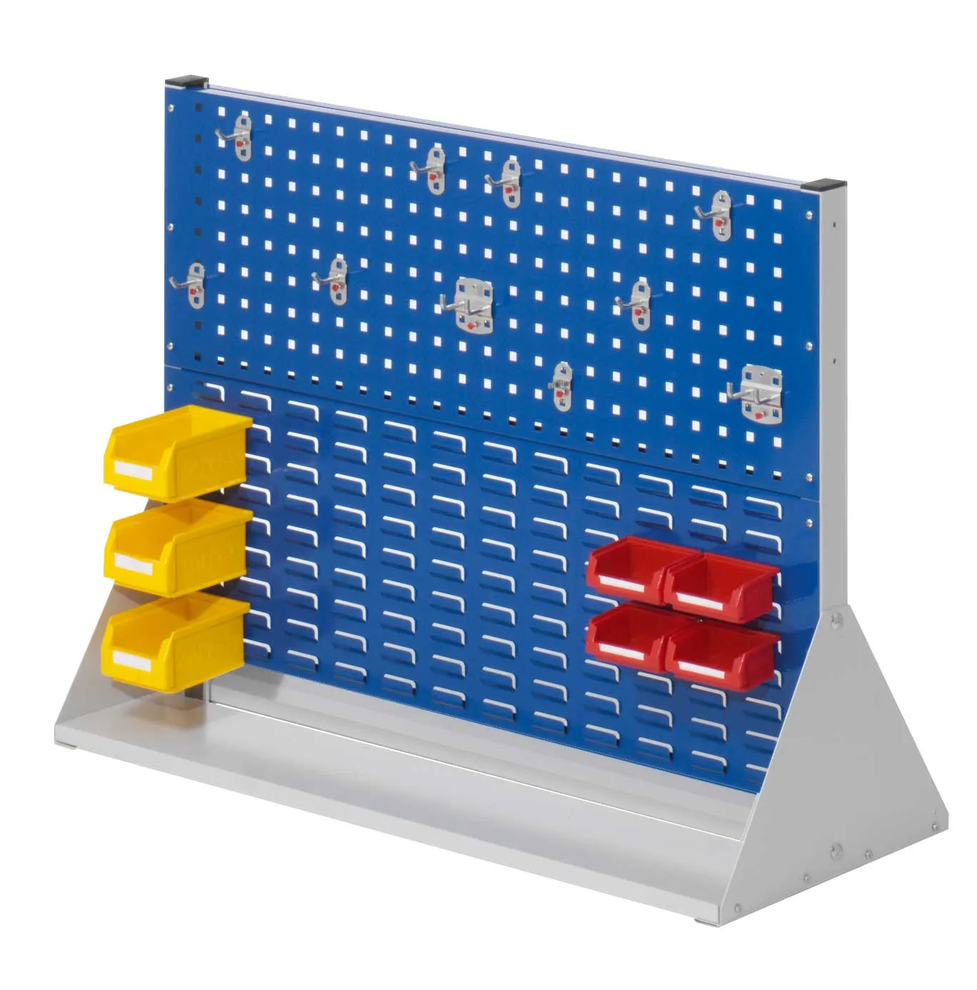 Produktbild der doppelseitigen RasterPlan Stellwand von Kappes Systeme GmbH, ideal f?r die Organisation von Werkzeugen, modular erweiterbar und robust konstruiert.