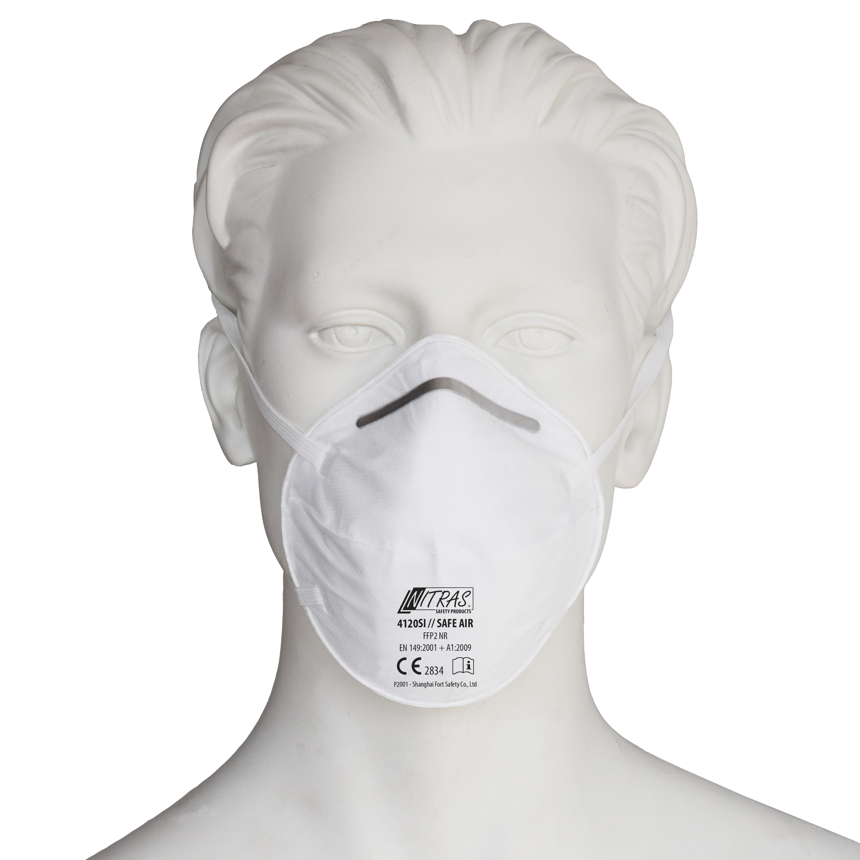 NITRAS SAFE AIR, Atemschutzmaske, FFP2 NR, ohne Ventil, weiß, EN 149, Box Ã  20 Stück