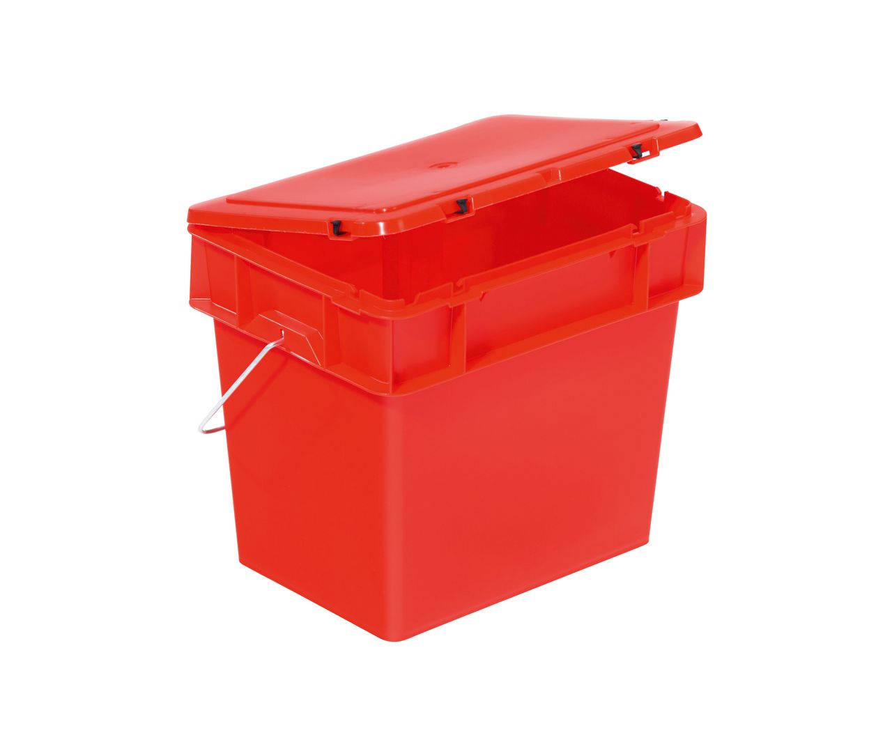 Milieu-Box, 400x300x355 mm, Seiten/Boden geschlossen , mit Deckel und Bügel Farbe: rot