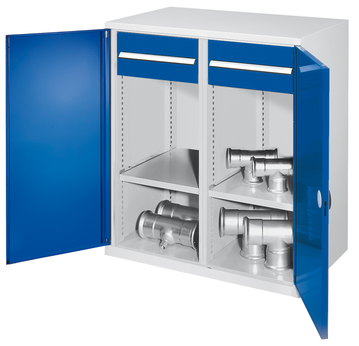 Der Schwerlast-Beistellschrank Modell 76 von Kappes Systeme bietet eine robuste Stahlkonstruktion, flexible Innenausstattung und ein sicheres Schließsystem für hohe Belastungen.