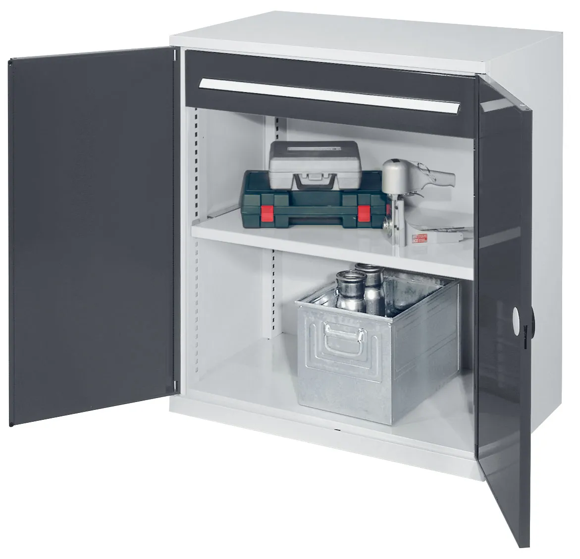 Der Schwerlast-Beistellschrank Modell 66 von Kappes Systeme GmbH bietet mit seiner robusten Stahlkonstruktion und hoher Tragf?higkeit eine ideale Lagerl?sung f?r Industrieumgebungen.