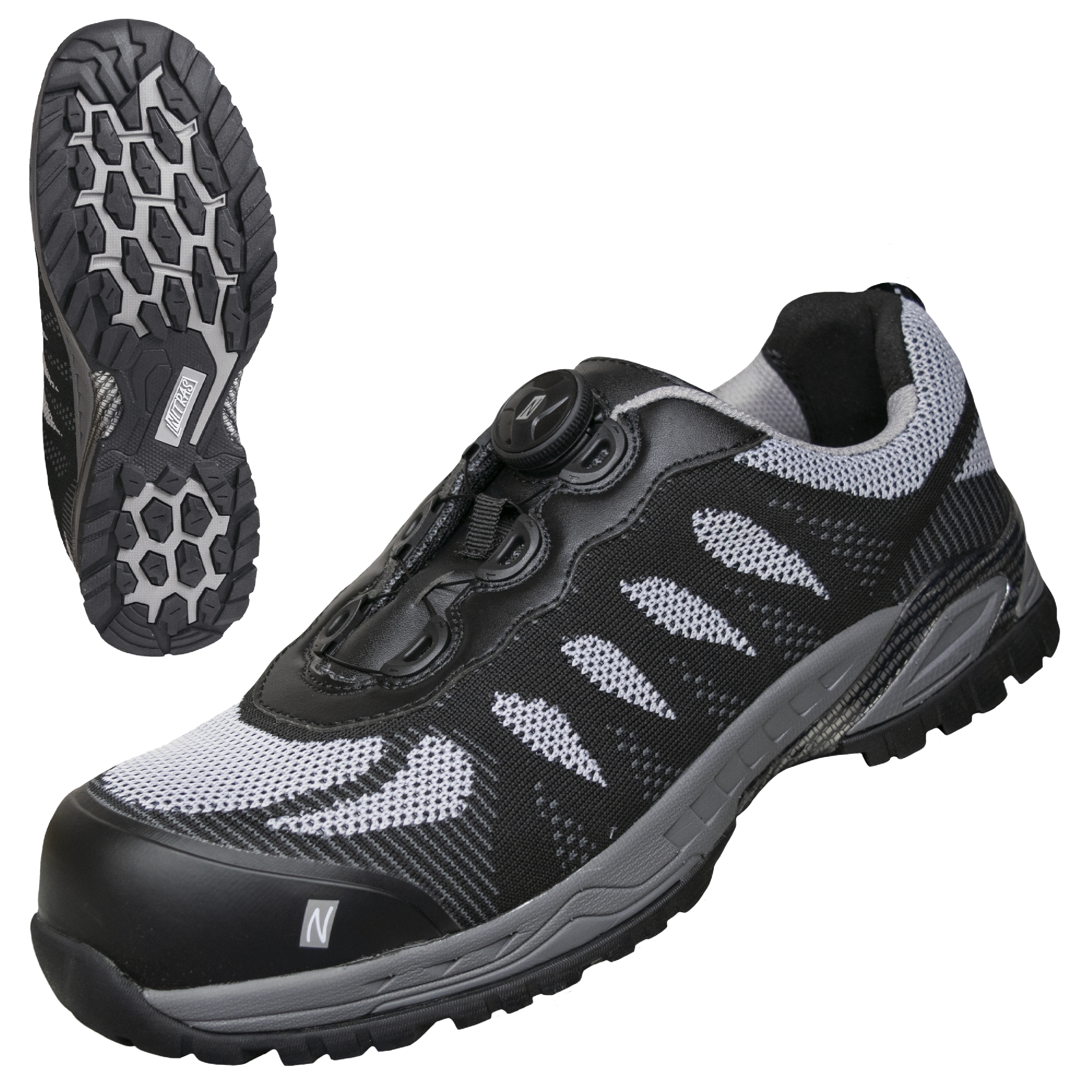 NITRAS PRO STEP FIT, Sicherheitshalbschuhe, schwarz / grau, EN ISO 20345, EN 61340-4-3, DGUV Regel 112-191