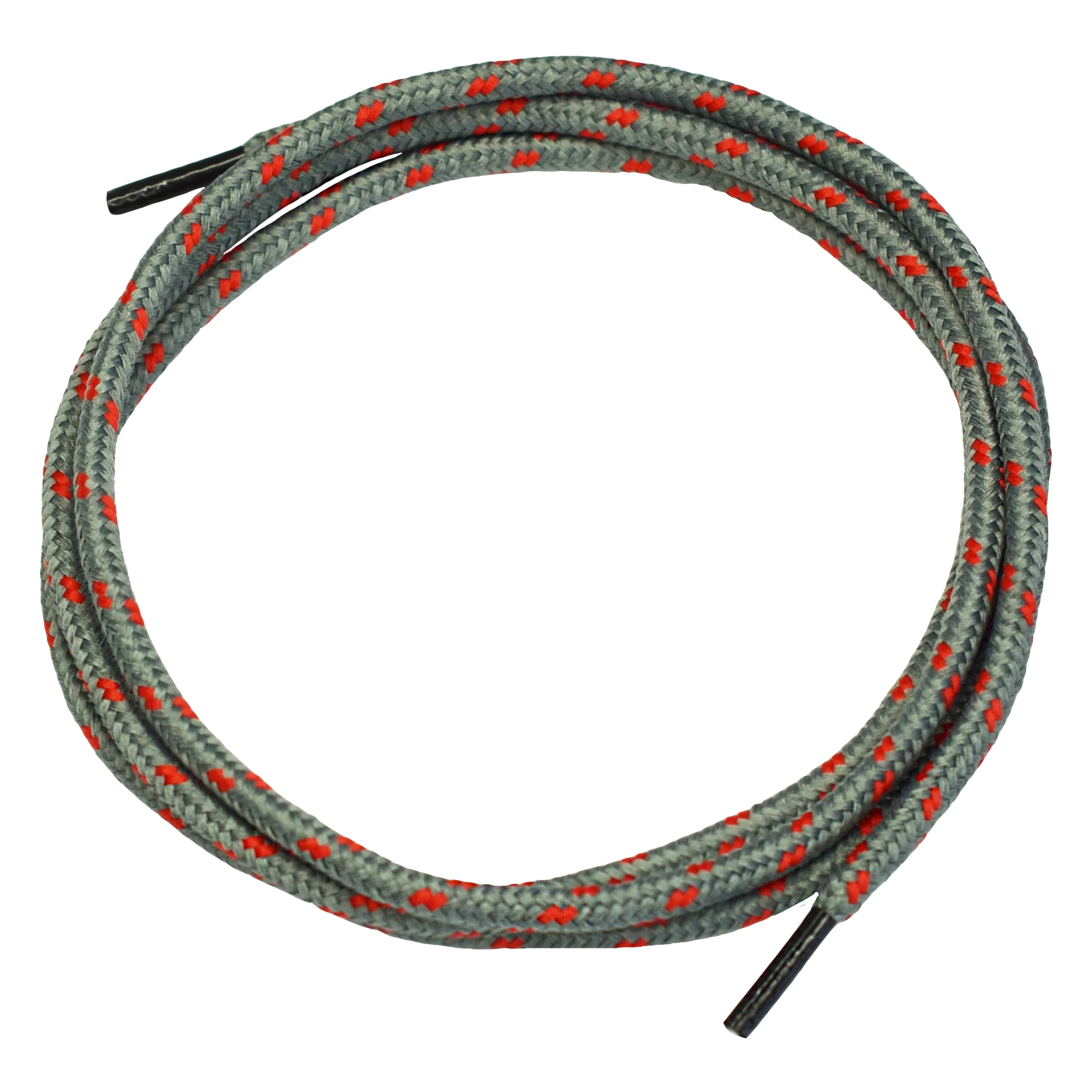 Produktbild der NITRAS Schn?rsenkel in Grau und Rot, 120 cm lang, passend f?r STEP MID Schuhe, aus robustem Textil f?r stilvollen Halt.