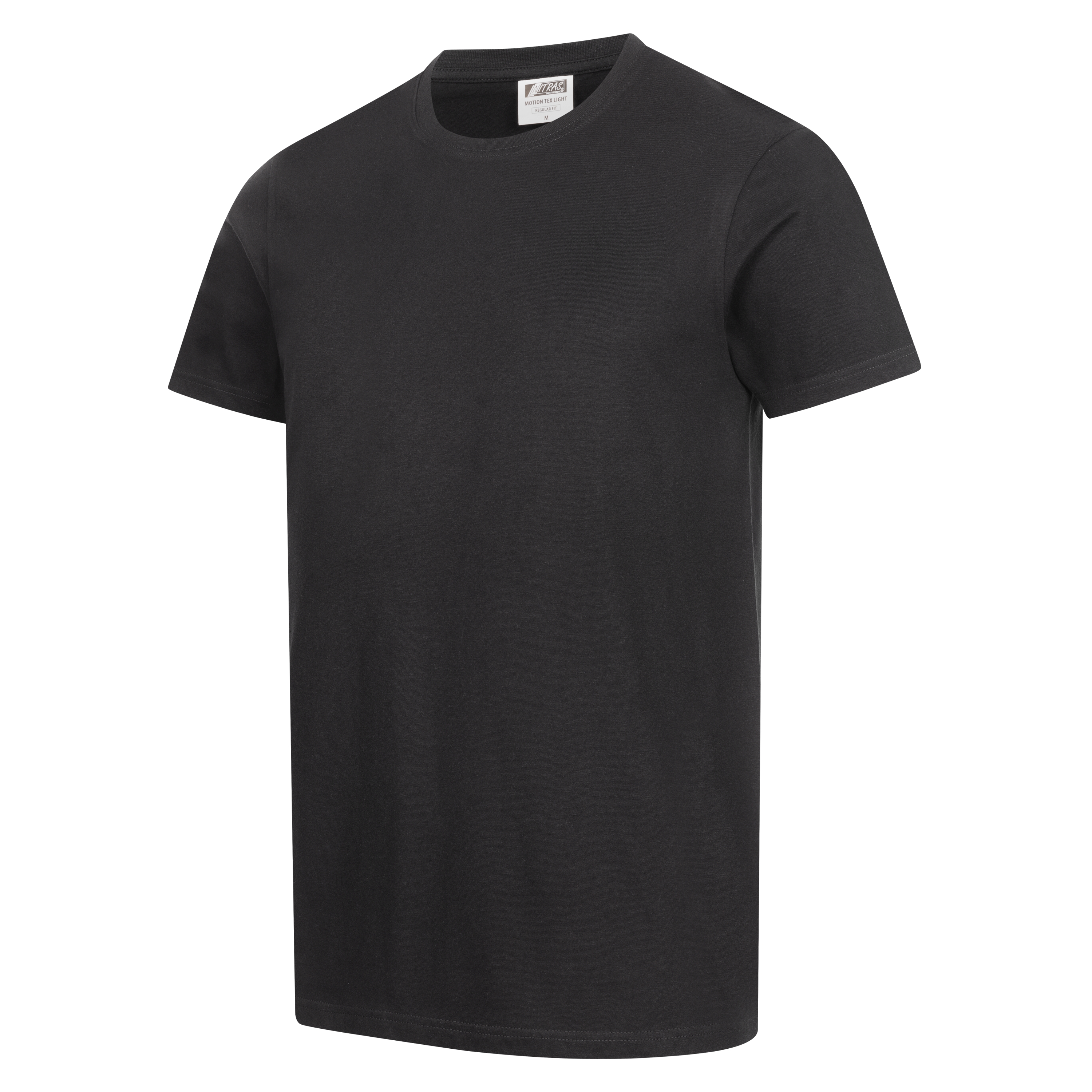 NITRAS MOTION TEX LIGHT, T-Shirt, vorgewaschen, Rundhals, ohne Seitennaht, kardierte Baumwolle, schwarz (Farbcode:1000), 145 g/qm, STANDARD 100 by OEKO-TEX®