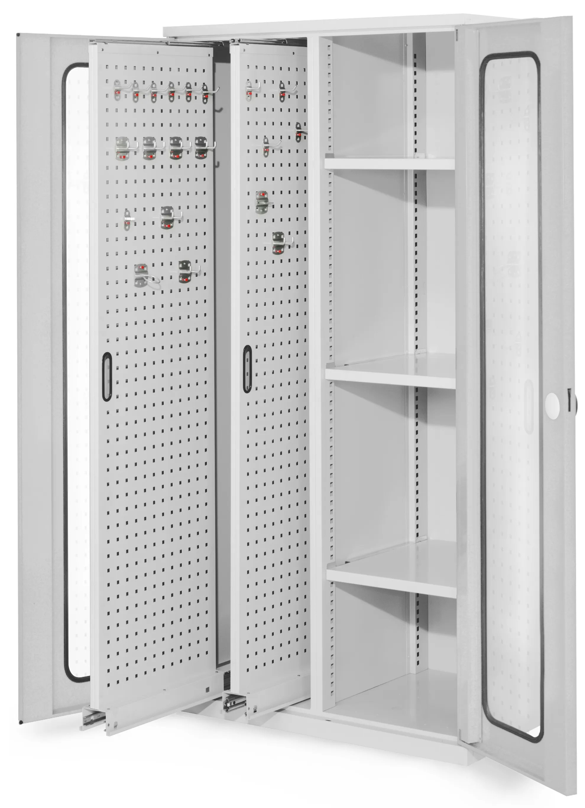 Der RasterPlan Vertikalschrank Modell 80 von Kappes Systeme bietet platzsparende, sichere Werkzeugaufbewahrung mit robustem Stahlbau und flexibler Innenausstattung.