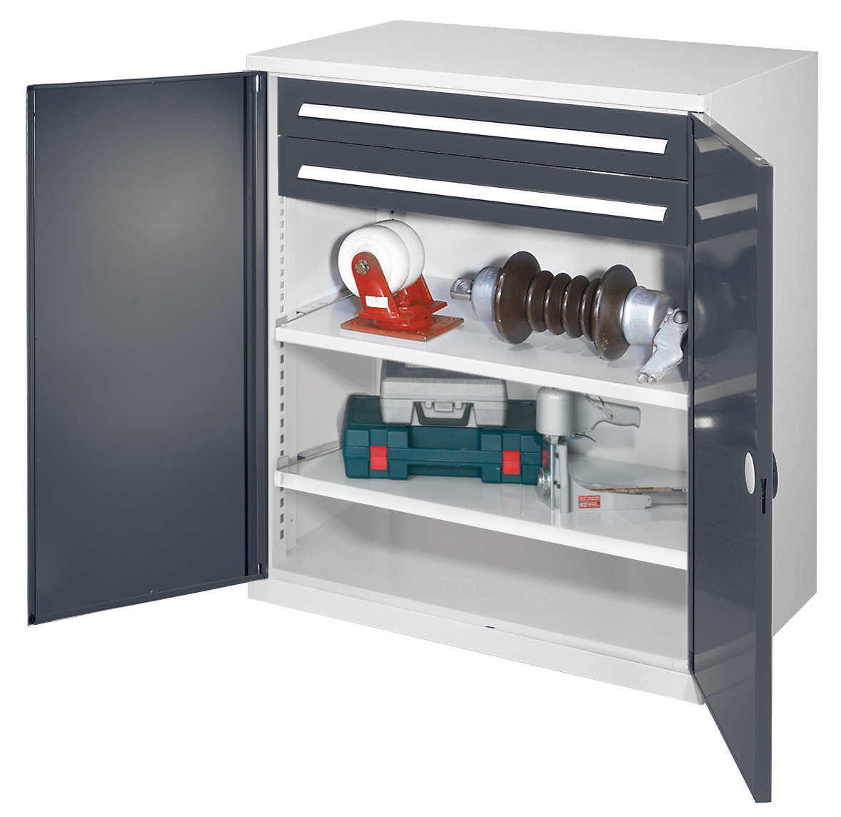 Produktbild des Schwerlast-Beistellschranks Modell 63 von Kappes Systeme GmbH: Robuste Stahlkonstruktion, 1,65 t Tragkraft, ideal für industrielle Anwendungen.