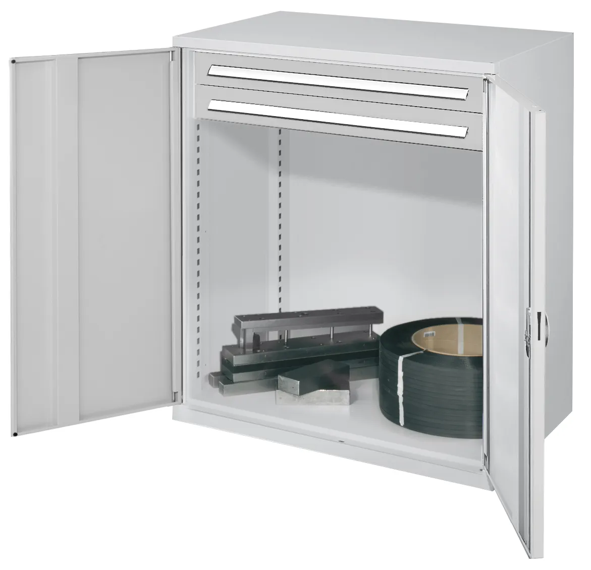 Der Schwerlast-Beistellschrank Modell 64 von Kappes Systeme GmbH bietet robuste Lagerung mit 1,65 Tonnen Tragkraft, Vollblecht?ren und ergonomischem Design in RAL 7035.