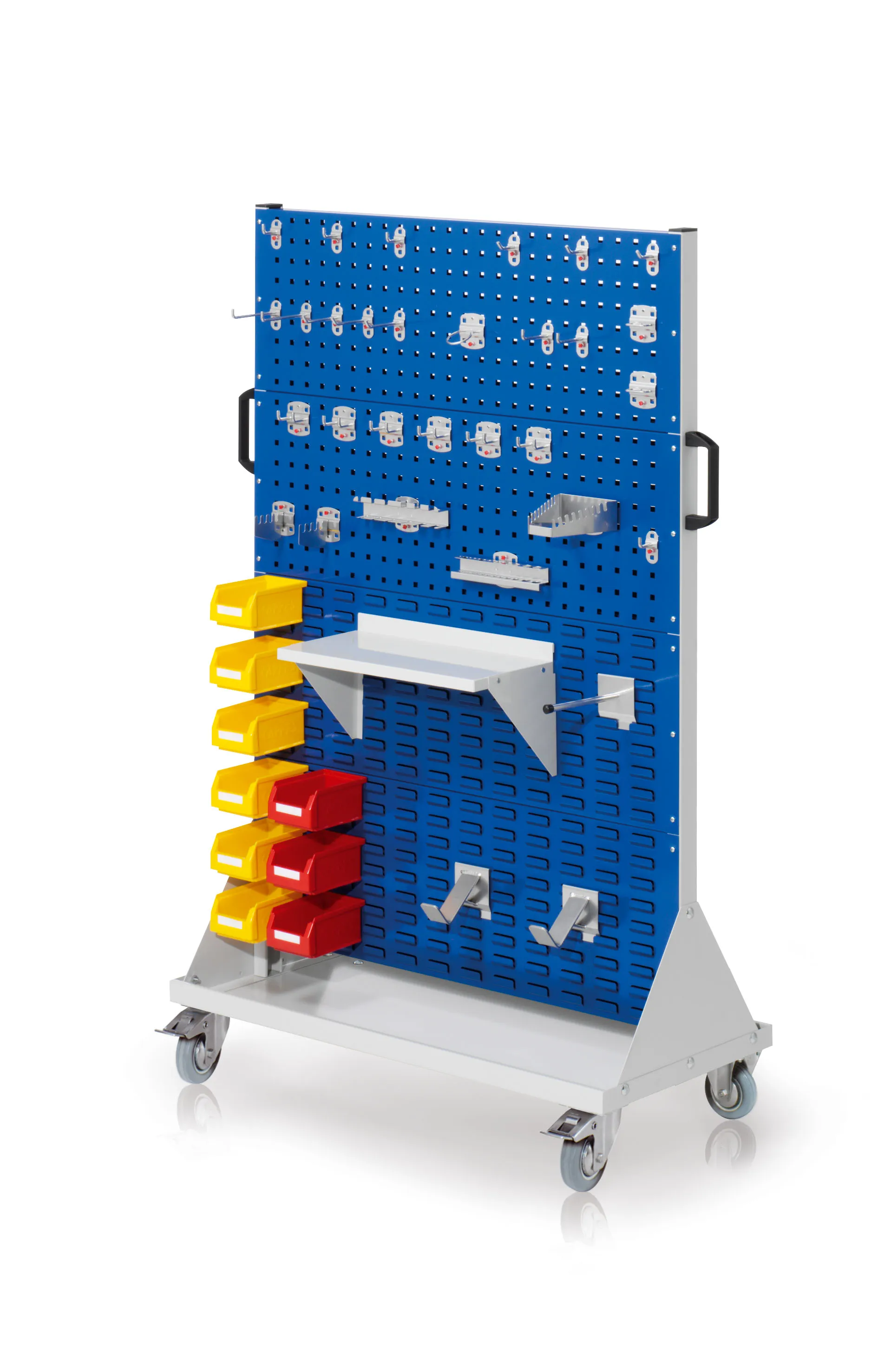 Das RasterMobil Gr. 4 von Kappes Systeme ist ein robustes, rollbares Lager mit ergonomischen Griffen und vielseitigen Aufbewahrungsm?glichkeiten f?r Werkzeuge.