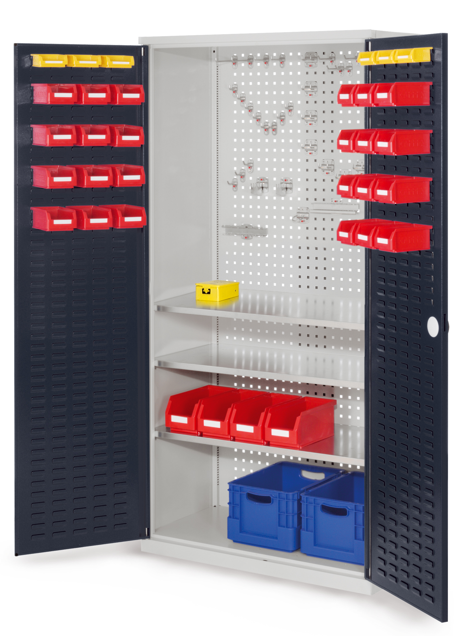 Der ®RasterPlan Werkzeugschrank Modell 6 500 von Kappes Systeme bietet robuste Stahlkonstruktion, flexible Lagerung und hohe Sicherheit für Werkzeuge in Industrieumgebungen.