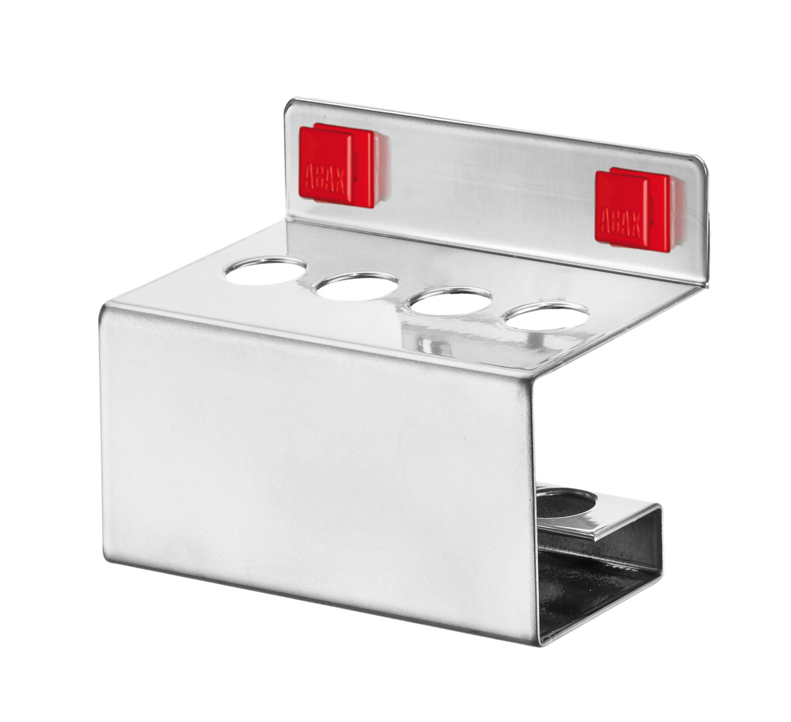 Der ABAX® Stifthalter von Kappes: Innovatives, werkzeugloses System in Alufarben, 17 mm Durchmesser, 112 mm Breite, kompatibel mit ®RasterPlan. Ideal für flexible Organisation.