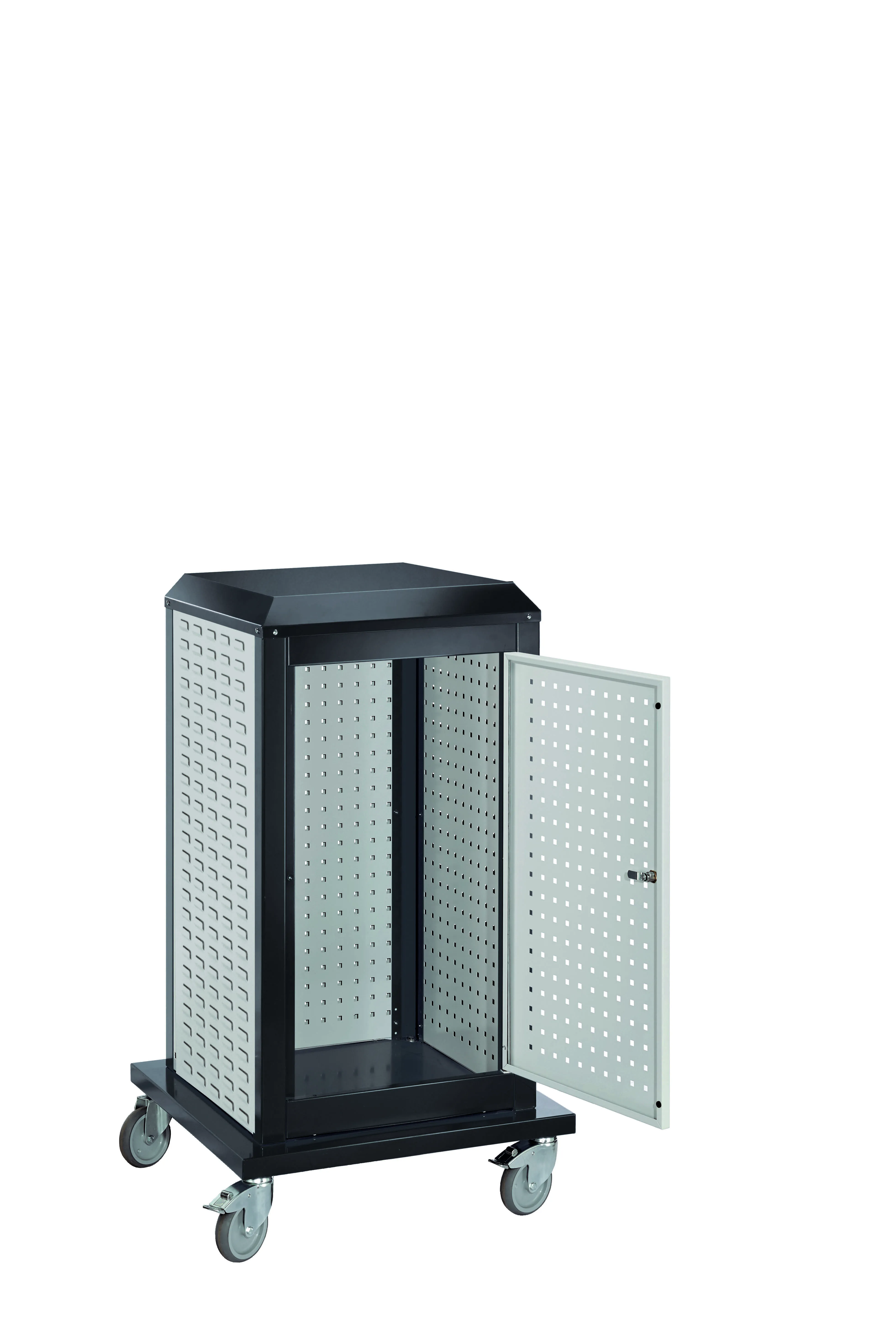 Der mobile ®RasterPlan ToolTower Klein Modell 32 von Kappes Systeme bietet flexible Werkzeuglagerung mit robustem Design und individueller Anpassung.