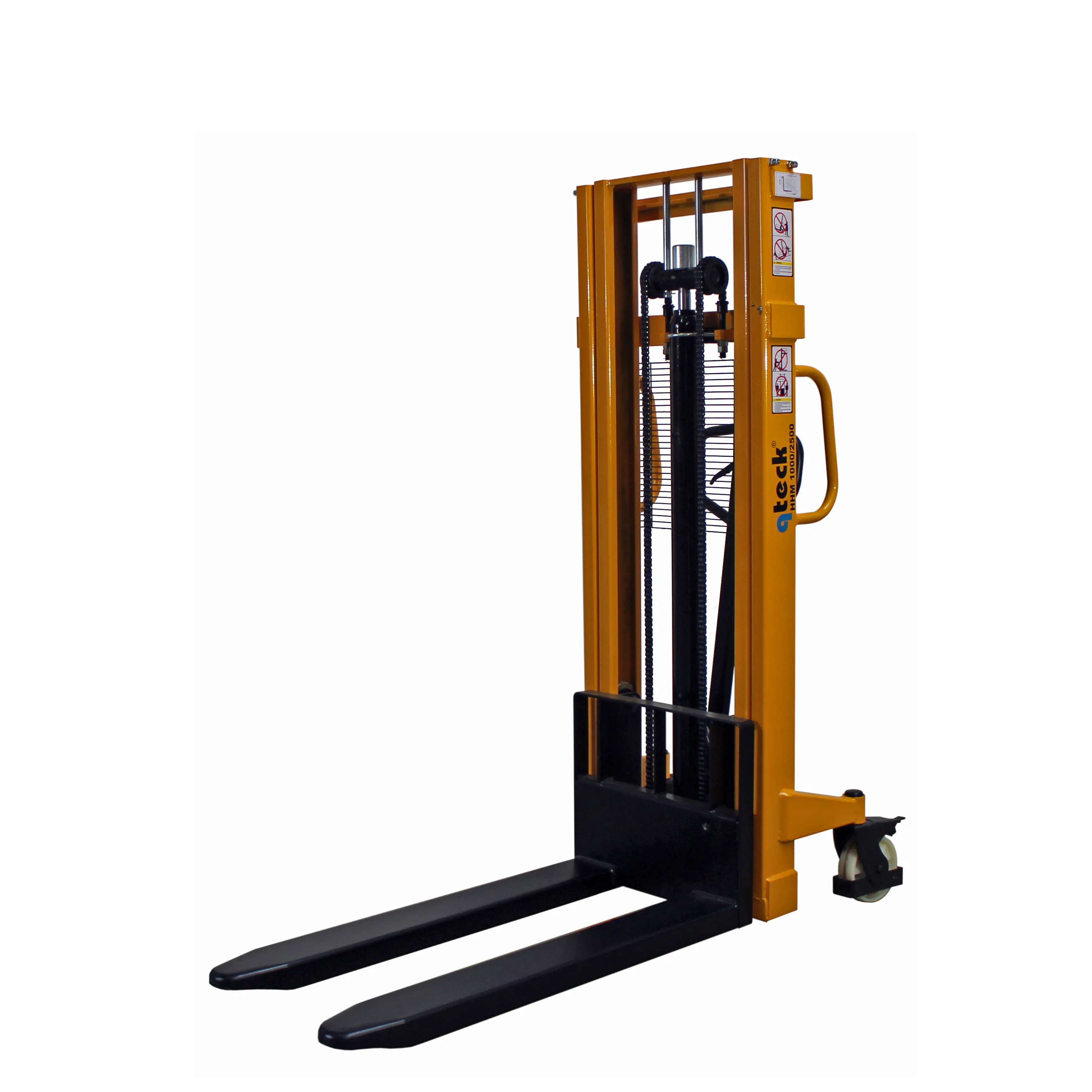 Produktbild des Hochhubwagens HHM 1000/2500 von qteck GmbH: Robuster, effizienter Helfer mit 1000Kg Traglast, 2500mm Hubh?he und Speedlift-Funktion f?r schnelle Handhabung.