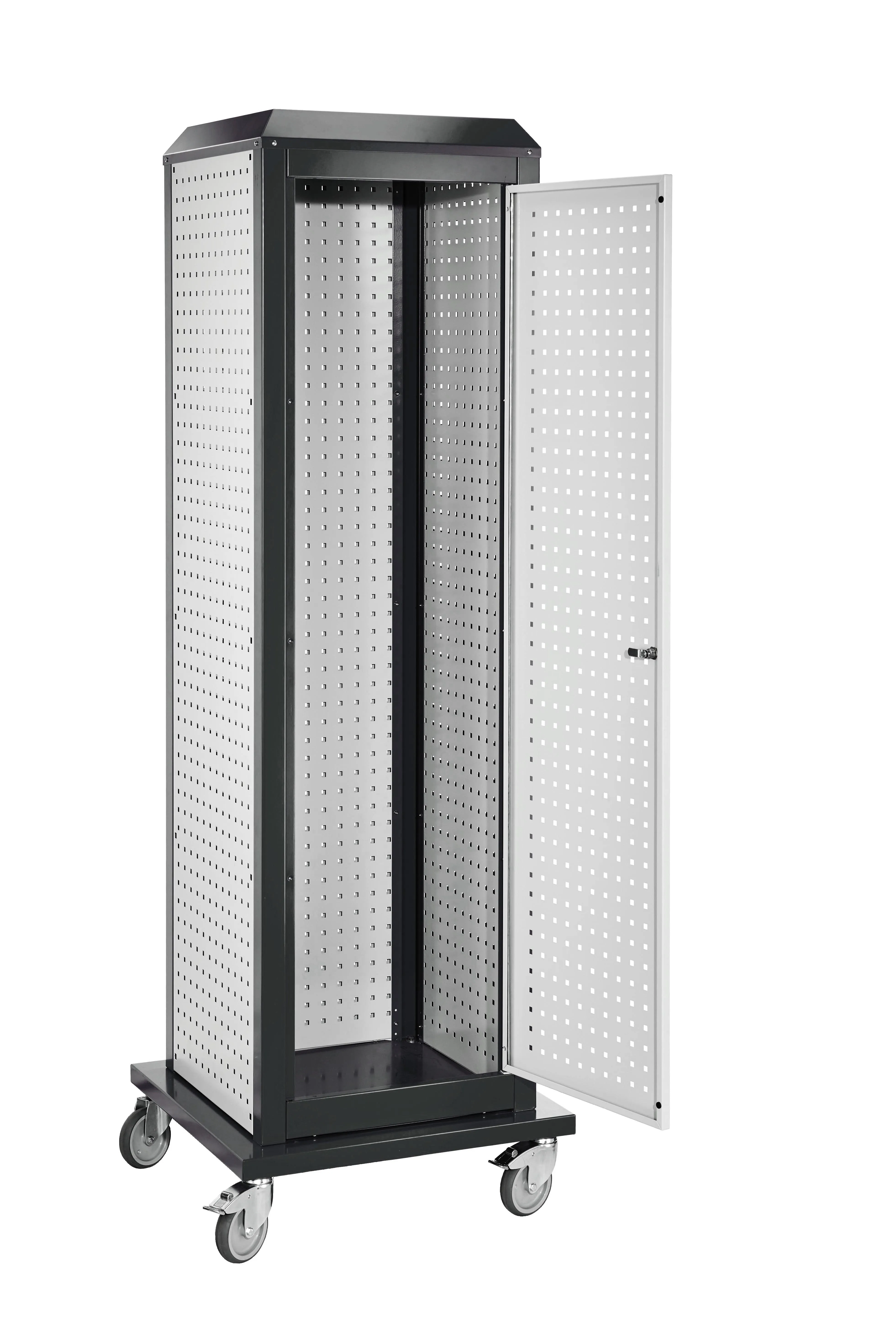 Der mobile ®RasterPlan ToolTower Modell 2 von Kappes Systeme GmbH bietet flexible Werkzeuglagerung mit robustem Design und anpassbaren Lochplatten.