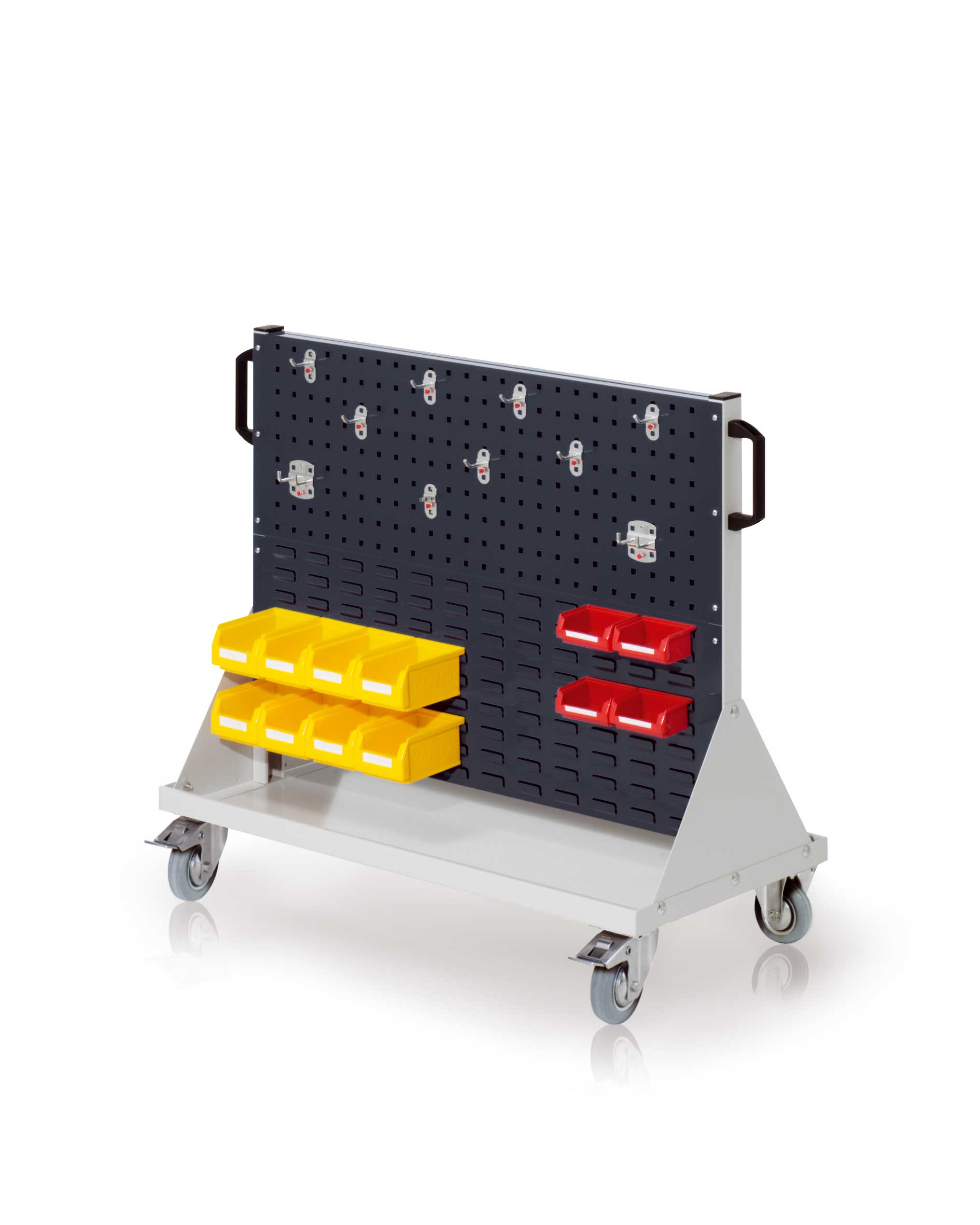 Das RasterMobil Gr. 2 von Kappes Systeme GmbH ist ein flexibles, robustes Lagerungssystem mit ergonomischen Handgriffen und modularen Anpassungsmöglichkeiten.