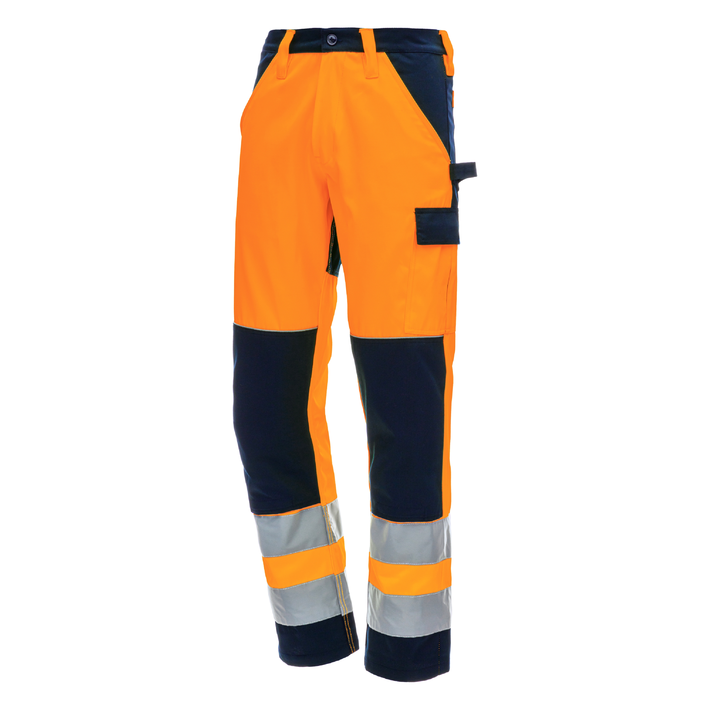 NITRAS MOTION TEX VIZ, Warnschutz - Arbeitshose, lang, EN ISO 13688, EN ISO 20471 neonorange