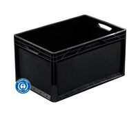 Behälter lightline geschlossen "Der Blaue Engel" 600 x 400 x 320 mm  Farbe: schwarz, offener Griff
