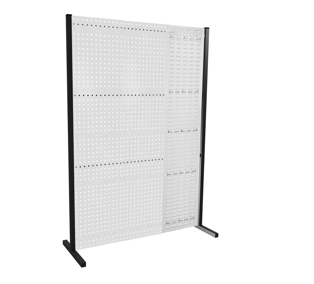 Das ®RasterPlan Trennwand Einzelfeld von Kappes Systeme GmbH ist eine 1500x2000 mm große, graue (RAL 7035) Trennwand mit Loch- und Schlitzplatten für flexible Arbeitsbereiche.