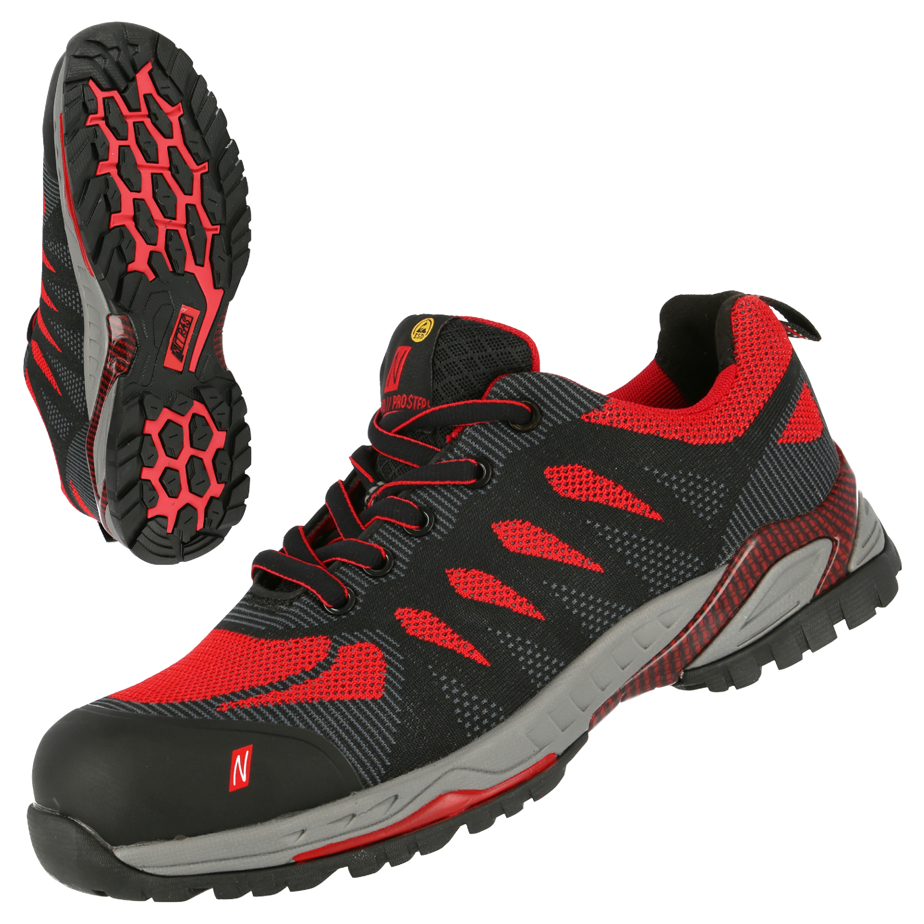 NITRAS PRO STEP , S1P safety shoes, black / red, EN ISO 20345, EN 61340-4-3, DGUV Rule 112-191 NITRAS PRO STEP , S1P safety shoes, black / red, EN ISO 20345, EN 61340-4-3, DGUV Rule 112-191