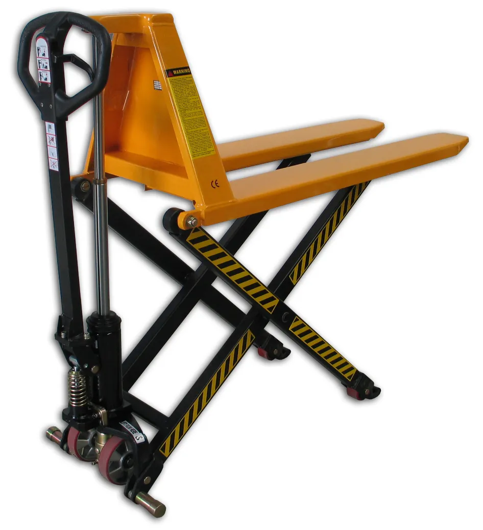 Der qteck TR-23SHW10010101 Scherenhubwagen hebt Paletten bis 1000 kg auf 800 mm, f?rdert Ergonomie und Effizienz mit Schnellhubfunktion und robuster Bauweise.