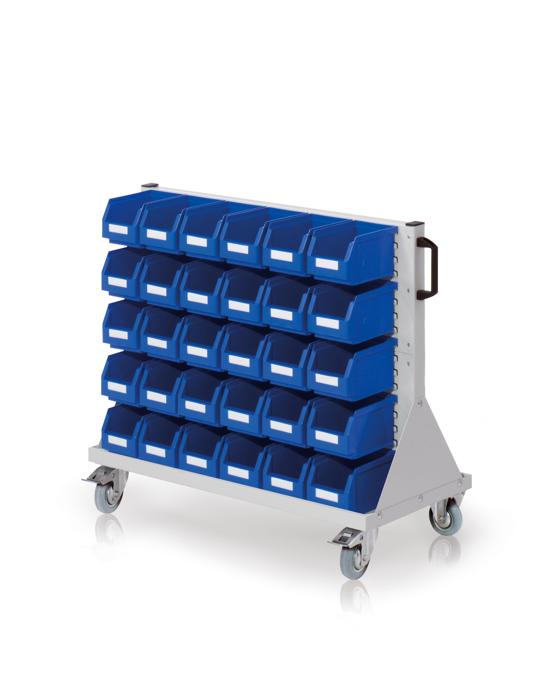 Der RasterMobil Rollwagen von Kappes Systeme GmbH, Modell E 63, bietet flexible Lagerung und Transport mit Modulschlitzplatten und Lagersichtk?sten. Ideal f?r Werkst?tten.