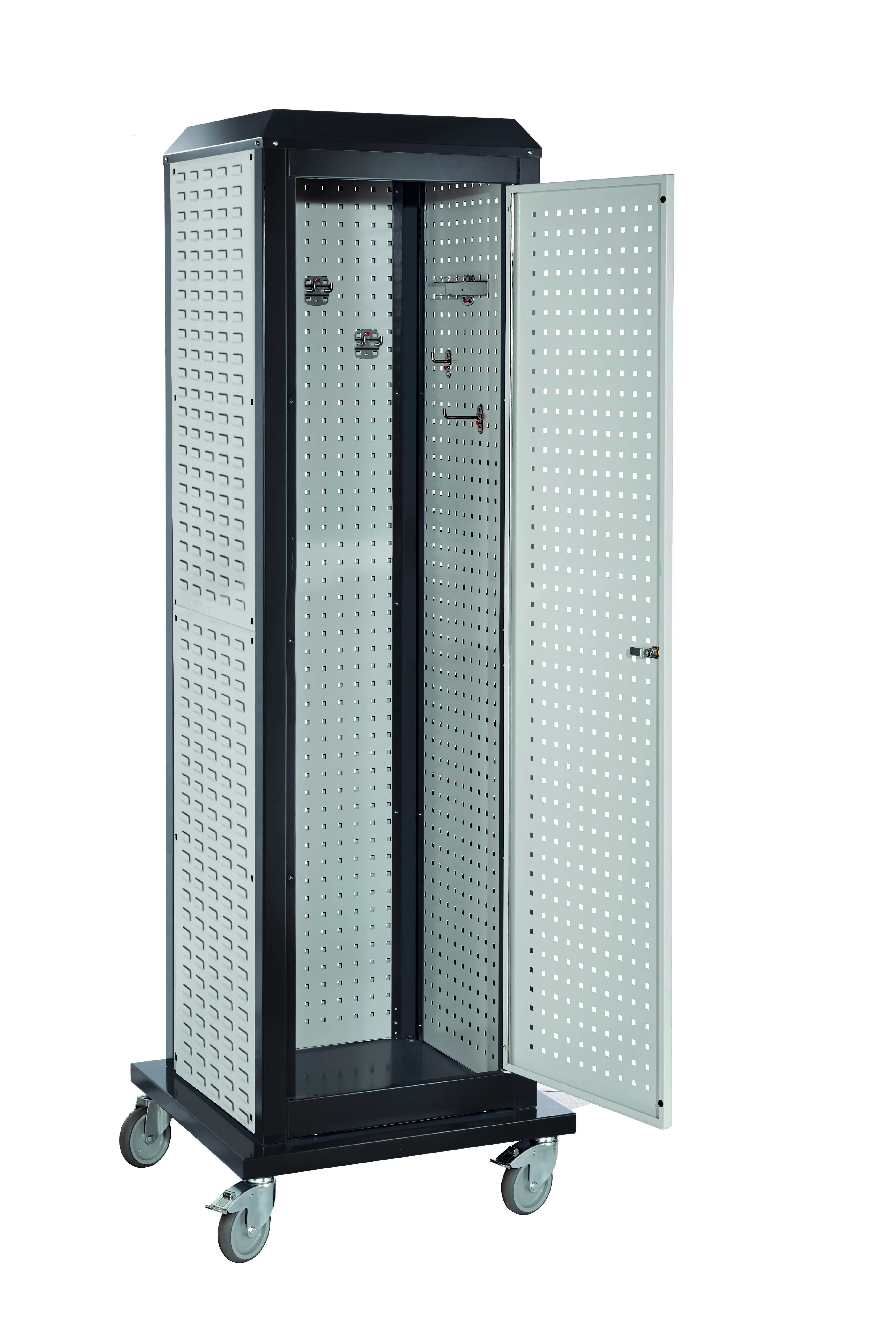 Der ®RasterPlan ToolTower Mod 32 bietet flexible Werkzeuglagerung mit robustem Design, abschließbaren Türen und mobiler Option für einfache Handhabung.