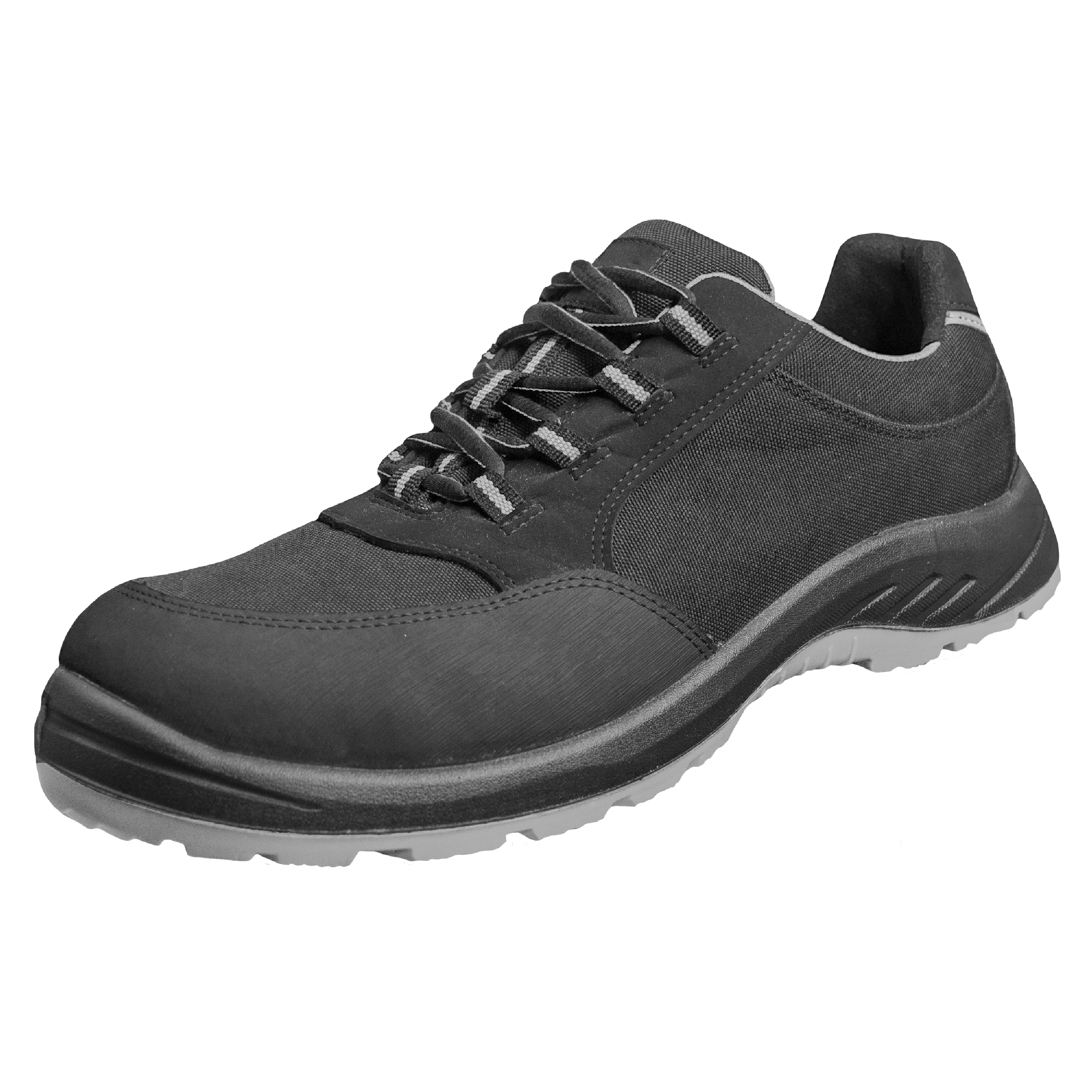 NITRAS SOLID STEP, Sicherheitshalbschuhe, S3S CI FO, strapazierfähiges Textil, schwarz, widerstandsfähige PU / PU-Laufsohle, schwarz / grau (Farbcode: 1012), EN ISO 20345, EN IEC 61340-4-3, DGUV Regel 112-191