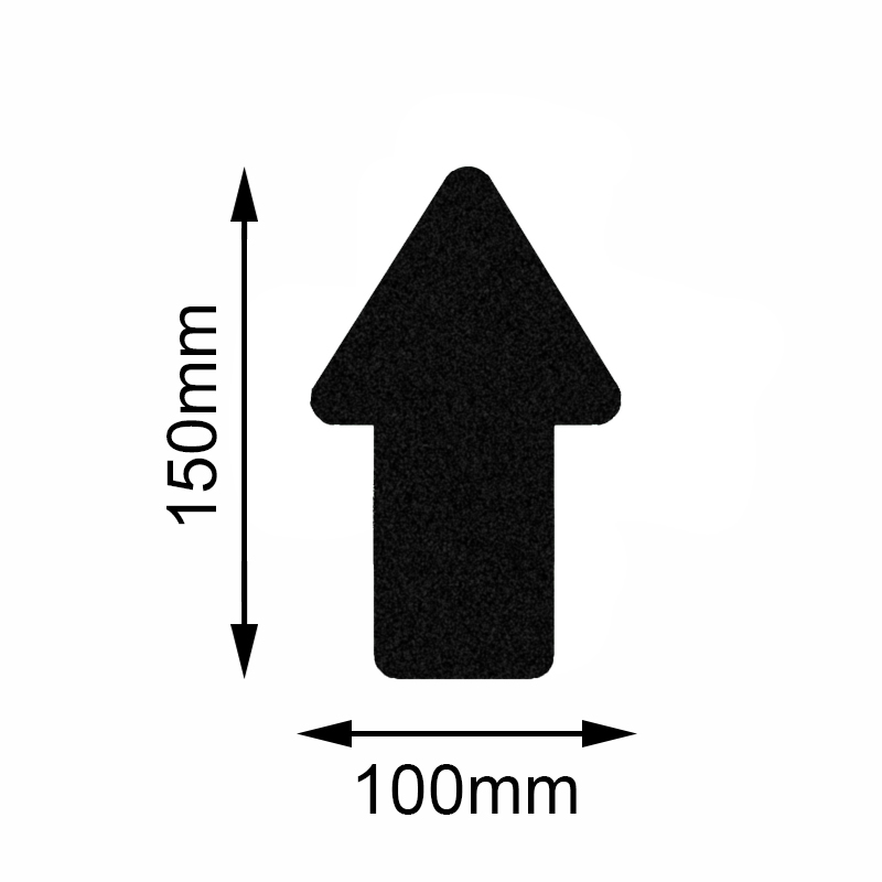 Bodenmarkierer Safety schwarz Pfeil 100x150mm, 10er VE