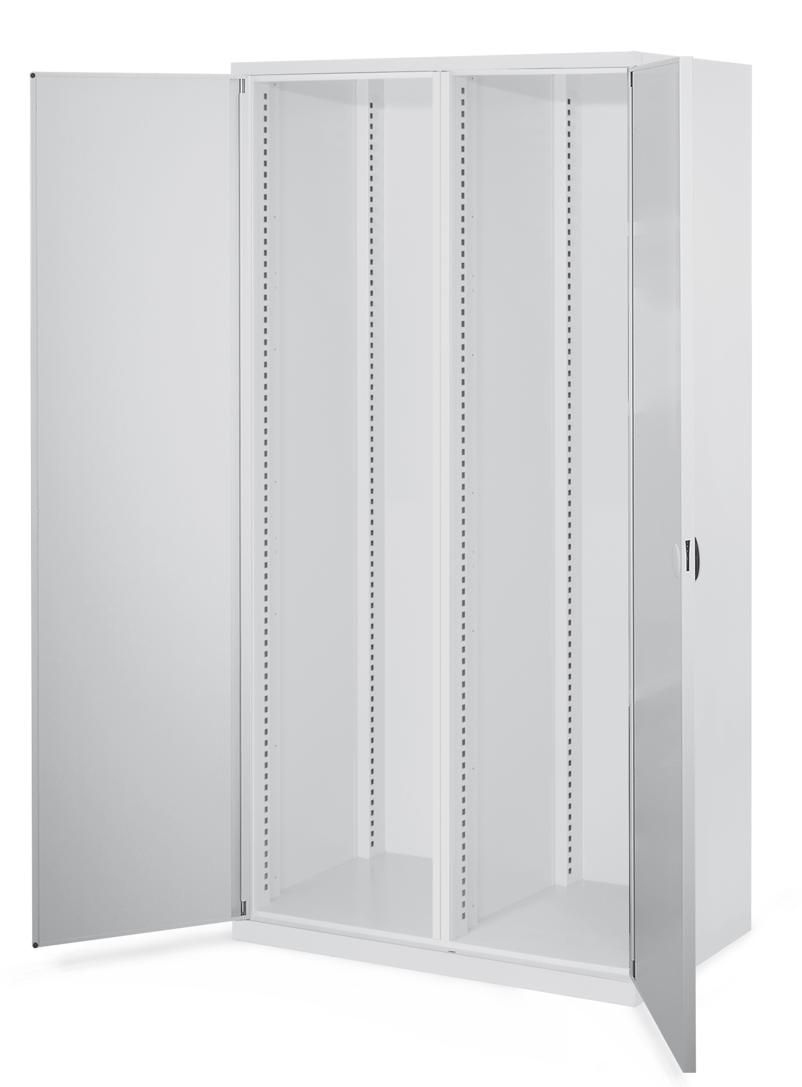 Schwerlastschrank Leergehäuse /Mod 50 1950 x 1000 x 600 mm RAL 7035. Mit Mitteltrennwand Doppelwandtüren