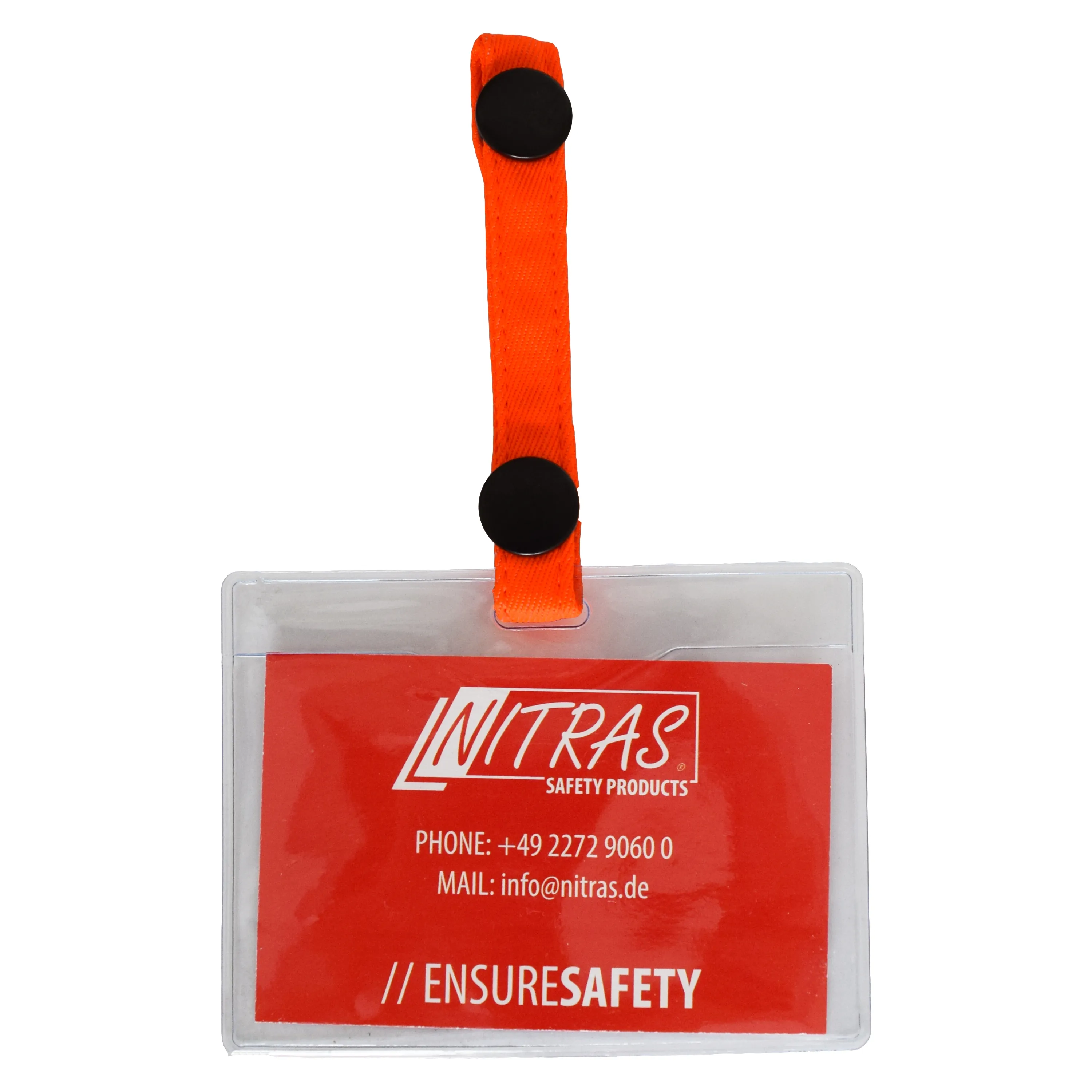 NITRAS Ausweish?lle in leuchtendem Neonorange mit transparenter Akzentuierung, 7x10 cm, aus robustem Polyester/Kunststoff, ideal f?r den t?glichen Gebrauch.