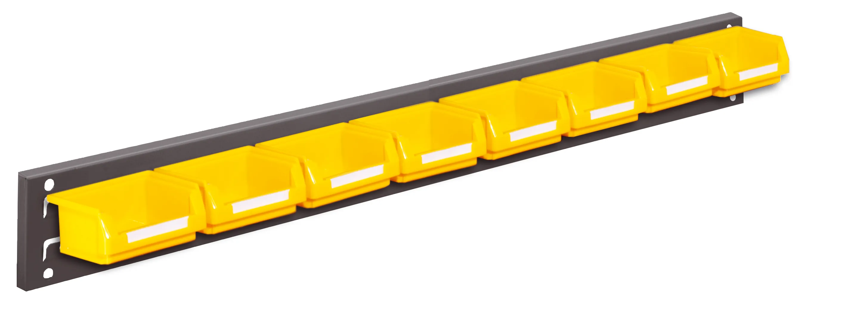 Das RasterPlan Wandschiene Schlitzplatte Set 2 von Kappes Systeme GmbH bietet mit 8 Lagersichtk?sten eine effiziente und sofort einsatzbereite Organisationsl?sung.