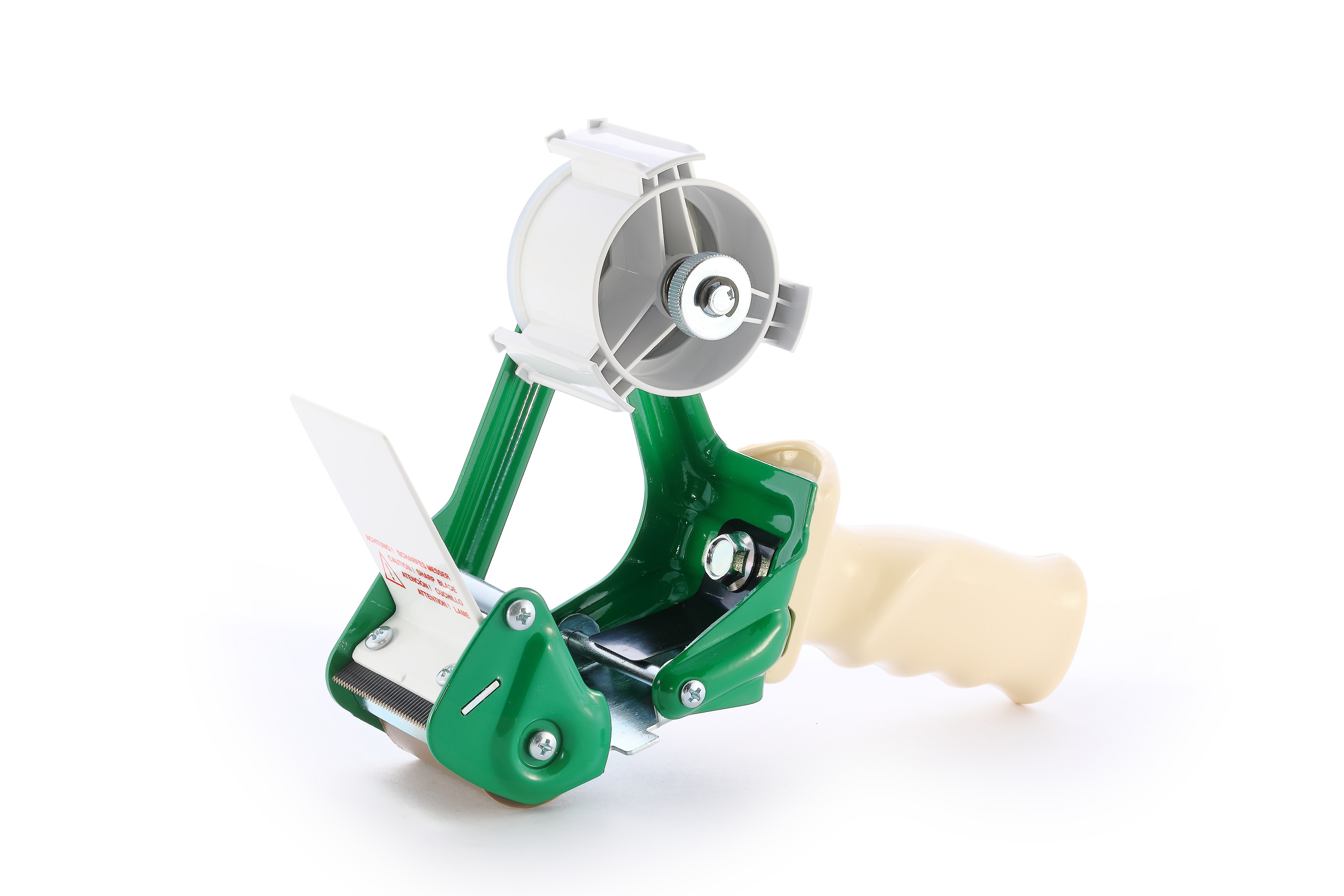 Professioneller Handabroller Grün mit Abrollbremse, 50mm Bandbreite, 175mm Außendurchmesser