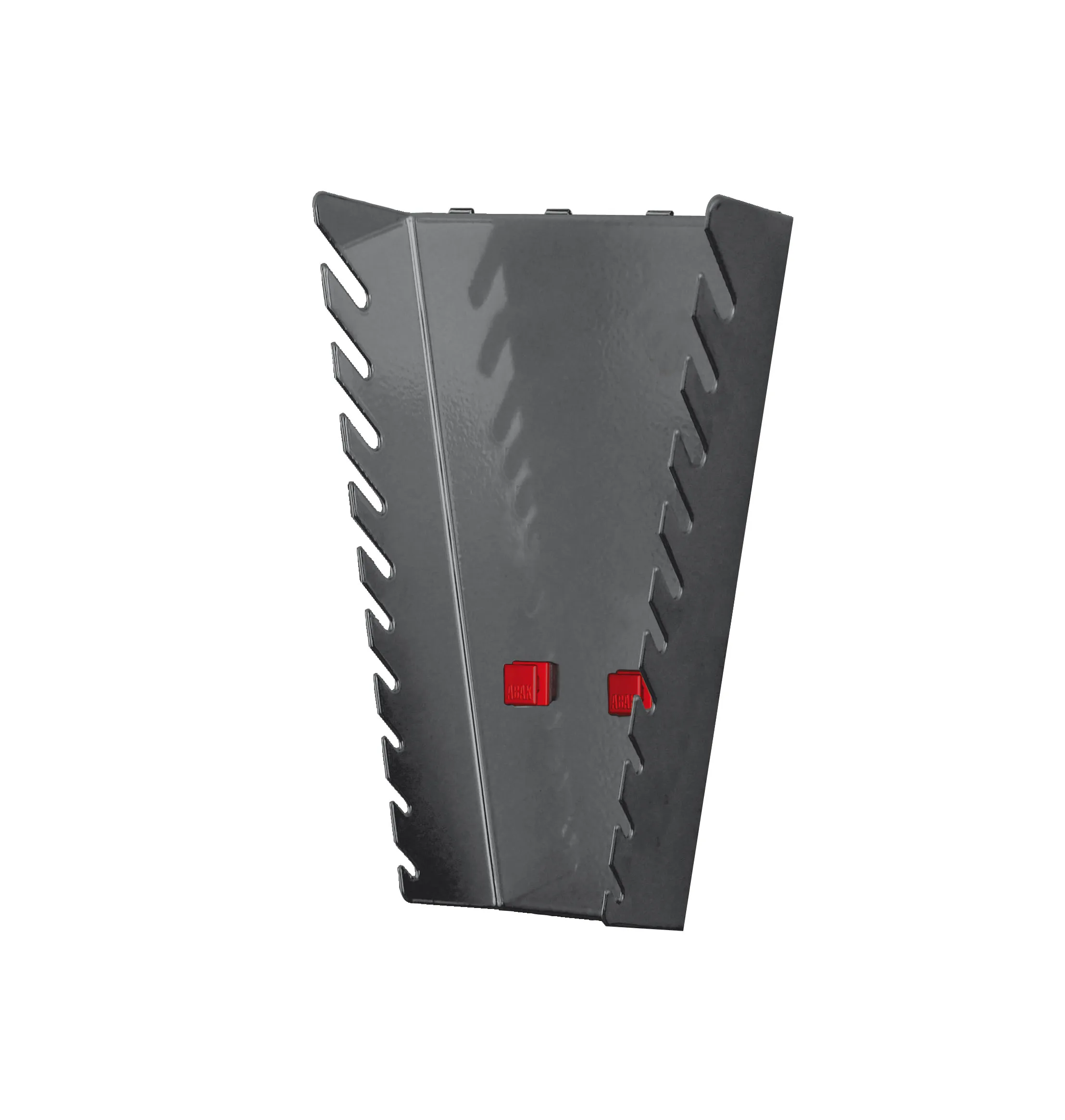 ABAX® Schraubenschlüsselhalter in Anthrazitgrau für 10 Schlüssel, 145x50x220 mm. Werkzeuglose Montage, kompatibel mit ®RasterPlan System von Kappes.