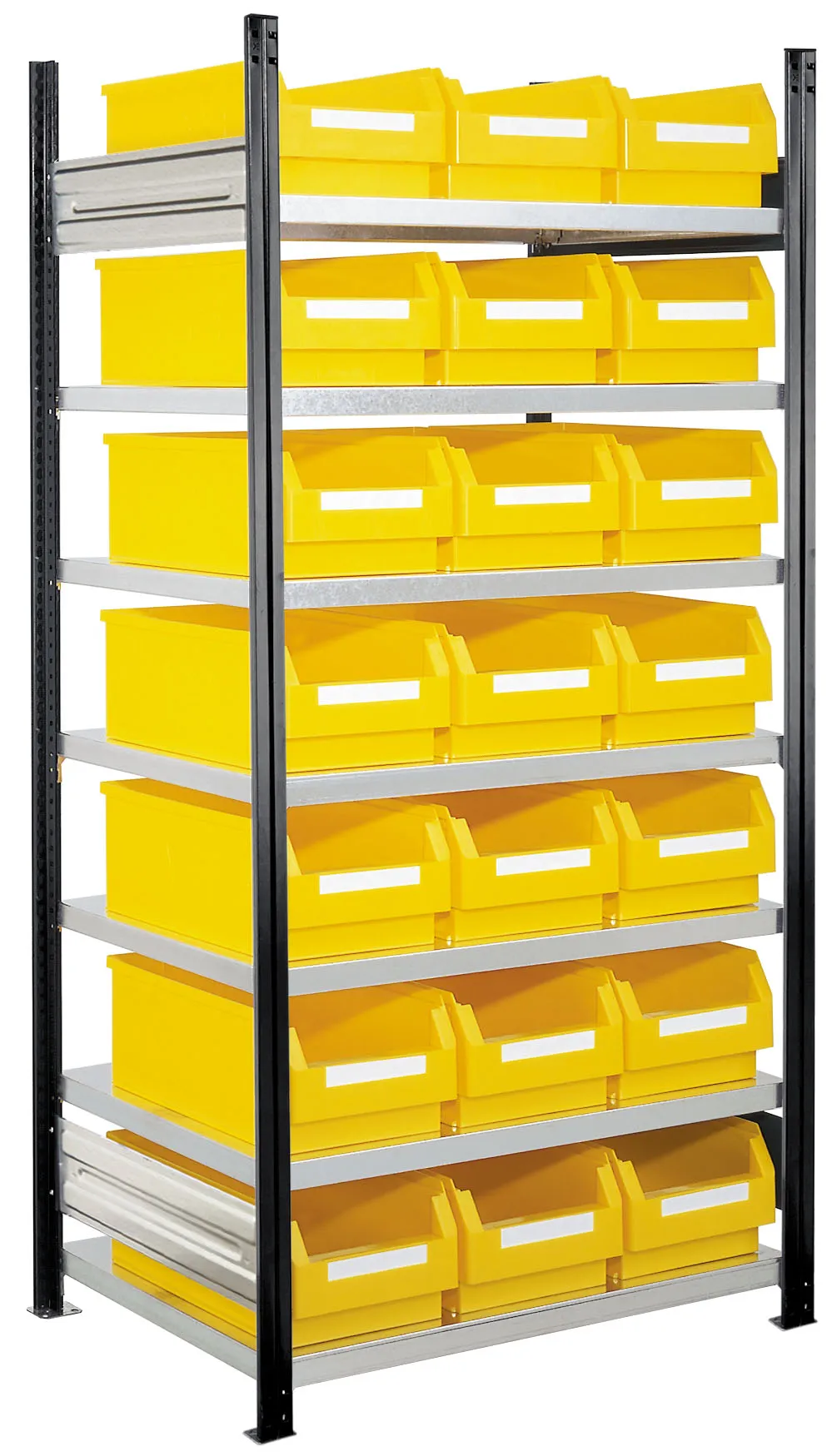 Das ?RasterPlan Steckregal von Kappes Systeme GmbH, 2000x1000x600 mm, anthrazitgrau, mit 21 Lagersichtk?sten, bietet flexible, robuste Lagerl?sungen f?r Industrie.