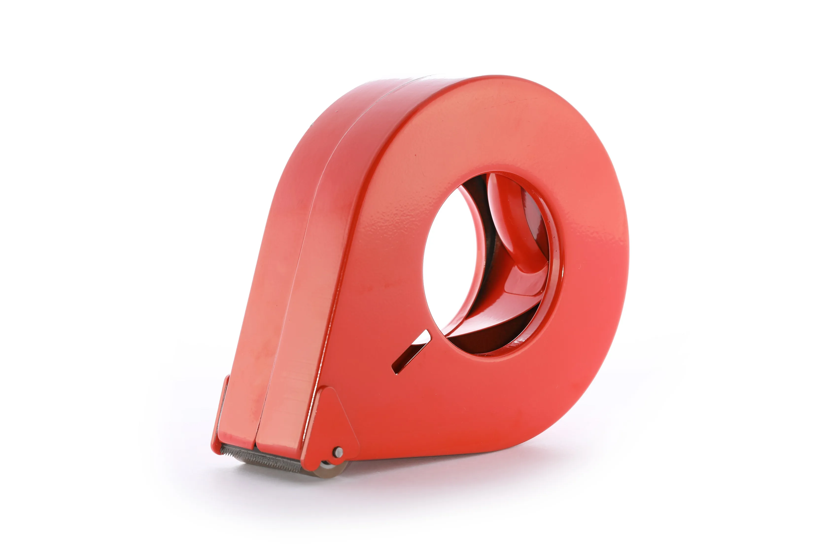 Der orange Handabroller von Traydon GmbH bietet mit 142 mm Durchmesser und 50 mm Rollenbreite eine präzise Schneidleistung und komfortable Handhabung.