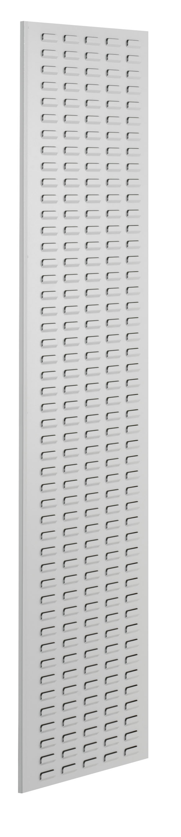 Die ®RasterPlan Schlitzplatte von Kappes Systeme GmbH, 450x2000 mm, lichtgrau, bietet flexible, robuste Organisation für Werkstätten mit vielseitigen Montagemöglichkeiten.