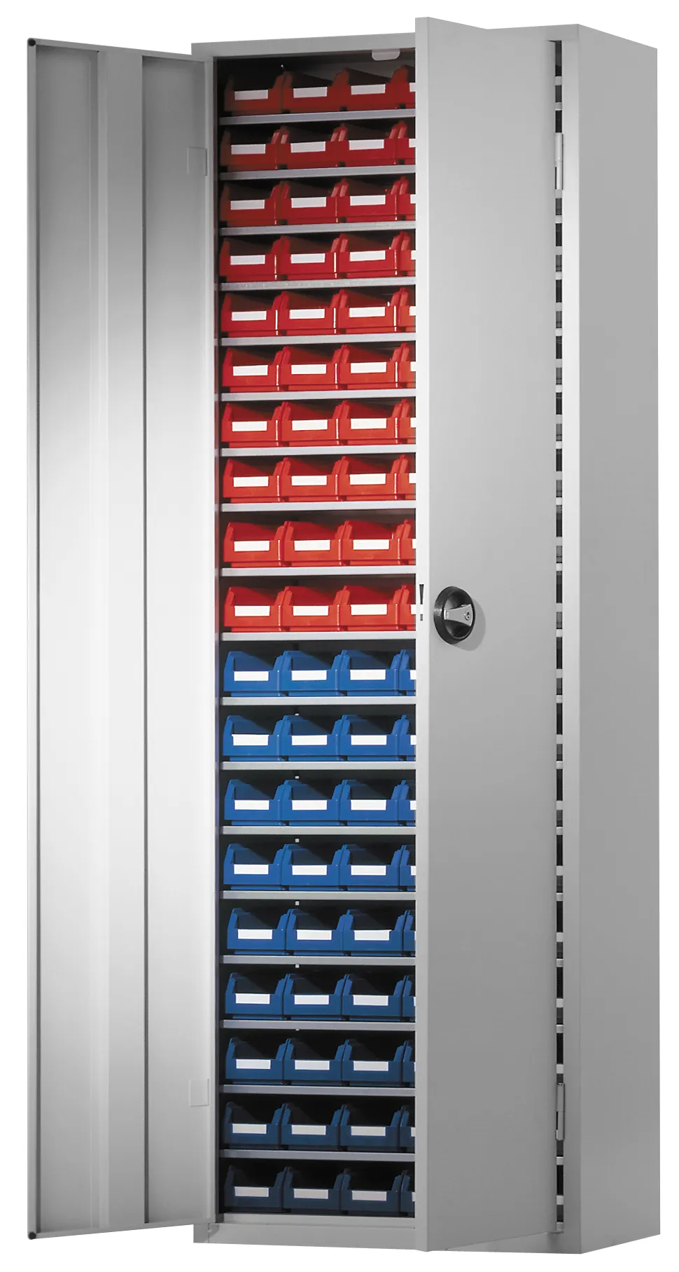 Der Ordnungsschrank Modell 32 von Kappes Systeme GmbH bietet mit seiner stabilen Stahlkonstruktion und verstellbaren Fachböden sichere Aufbewahrungslösungen.