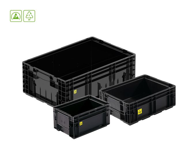 ESD VDA R-KLT Containers – VDA 4504 compliant ESD protection for automotive and electronics industry